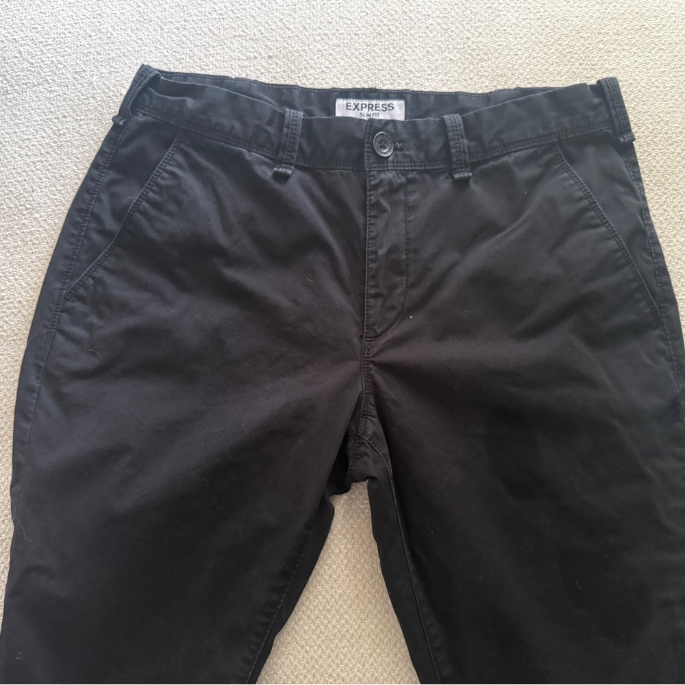 Express Black Slim Fit Dress Pants - Picture 4 of 7